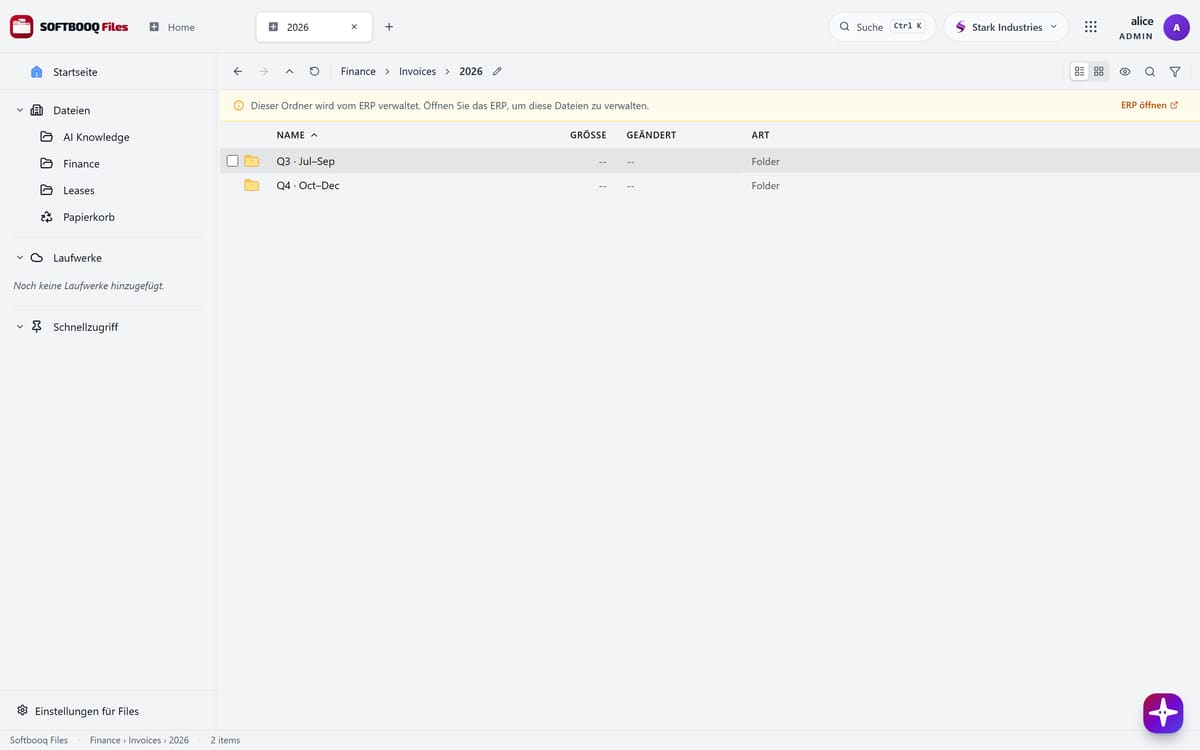 Softbooq Files im Einsatz